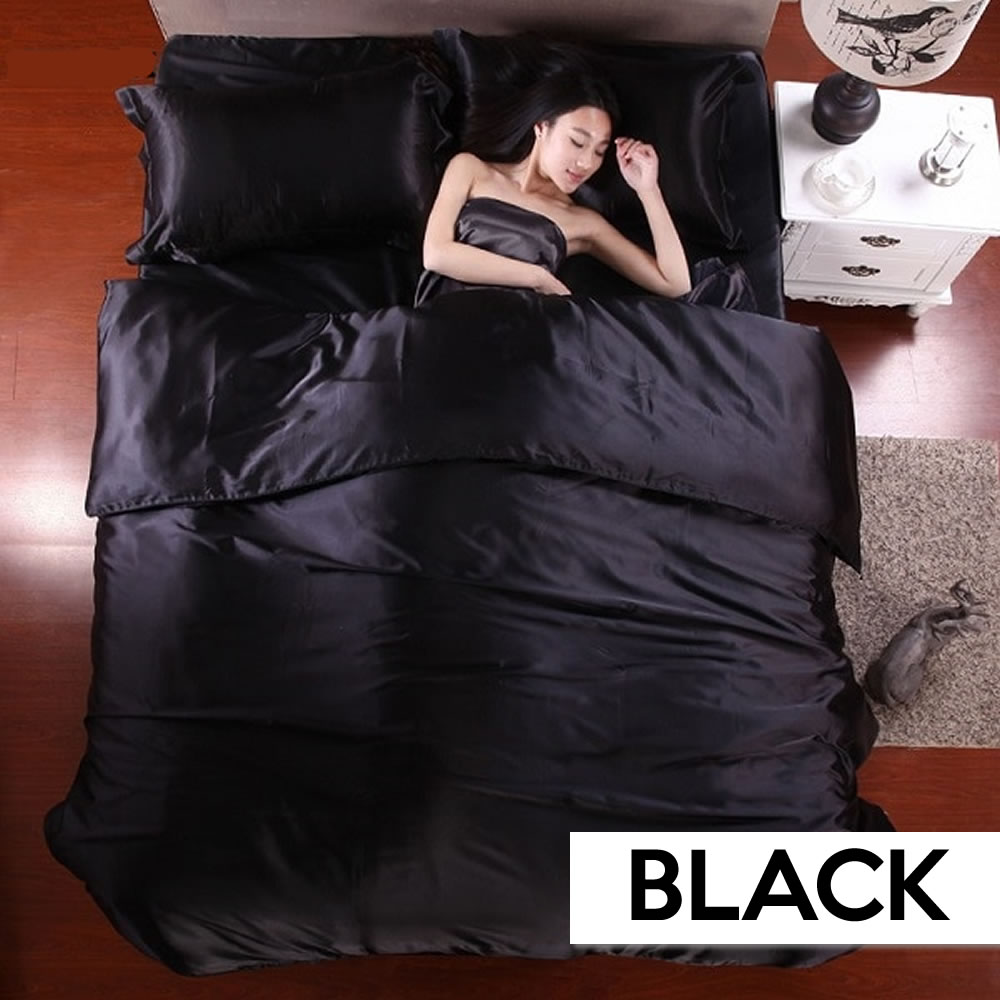 Silk Sheets - Colour: Black / Size: Queen: image 7