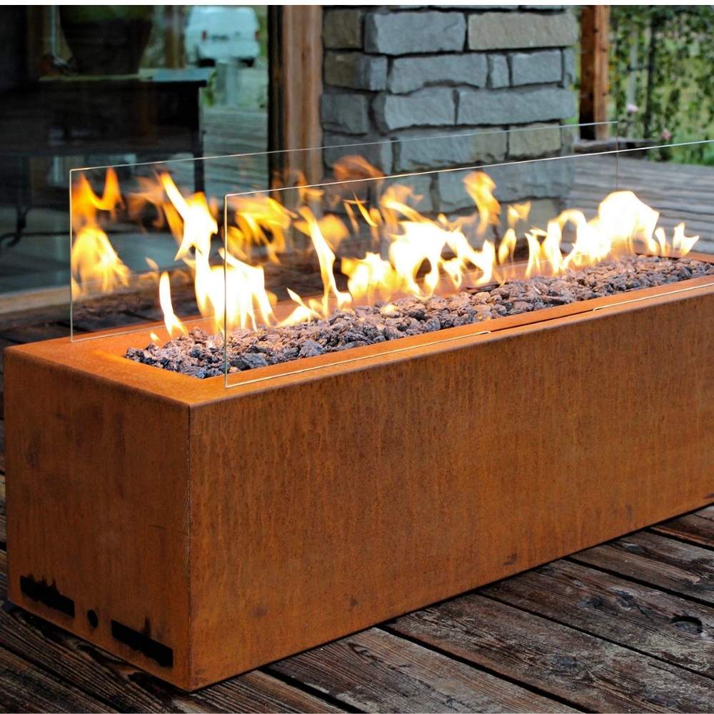 Weathered Steel Gas Fire Pit: image 3