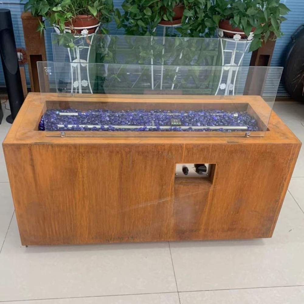 Weathered Steel Gas Fire Pit: image 9