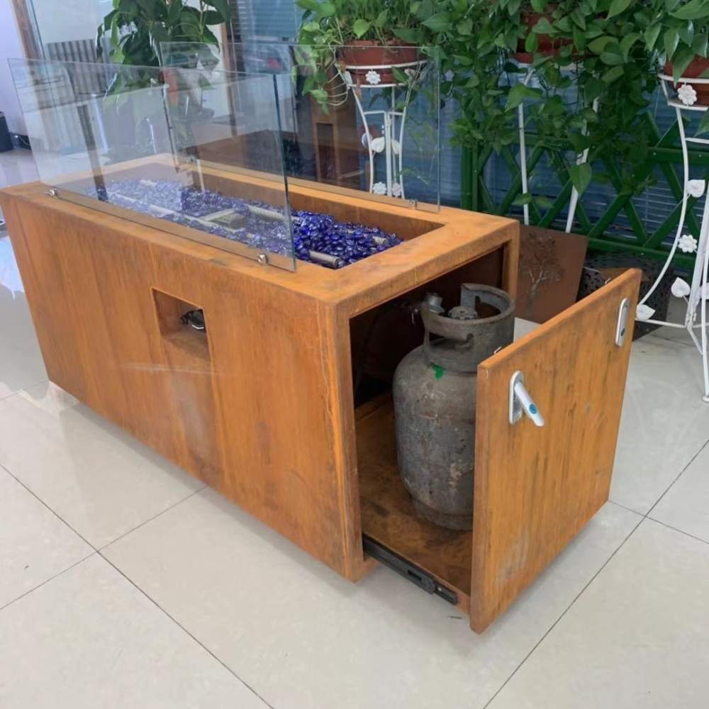 Weathered Steel Gas Fire Pit: image 12