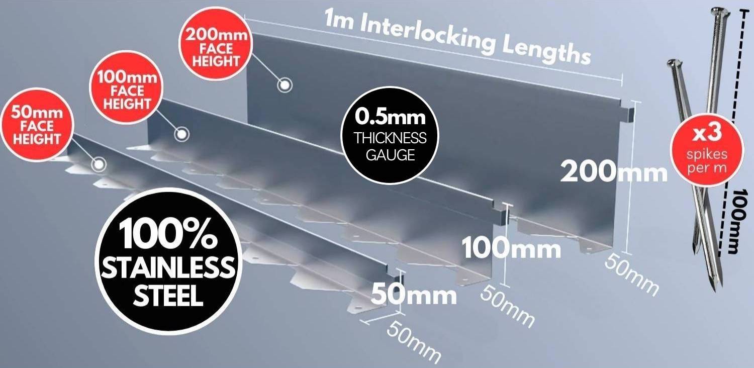 Stainless Steel Garden Edge - Face Height: 50mm Face Height (Per M): image 8