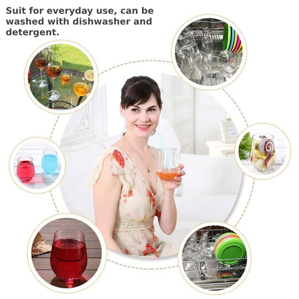 Plastic Stemless Wine Glasses: image 3