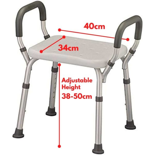 adjustable shower chair with arms